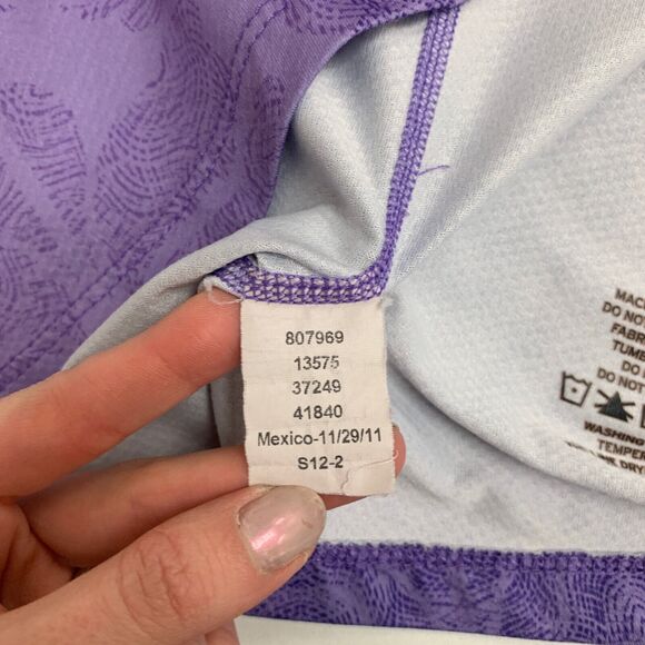 Rei Top Womens S Small Heliotrope V Neck Abstract Short Sleeve Stretch Outdoor - Picture 10 of 12